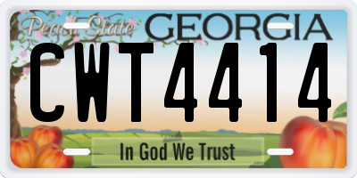 GA license plate CWT4414