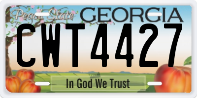 GA license plate CWT4427