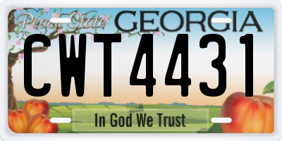 GA license plate CWT4431