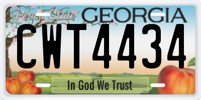 GA license plate CWT4434