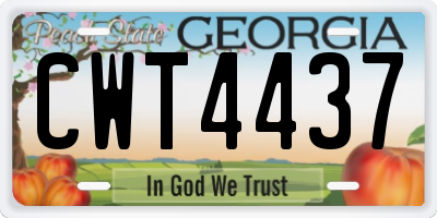GA license plate CWT4437