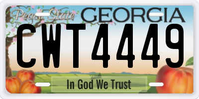 GA license plate CWT4449