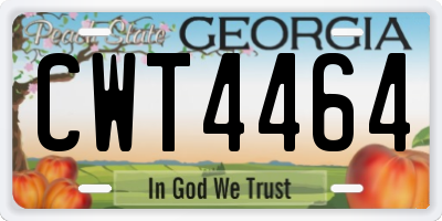 GA license plate CWT4464