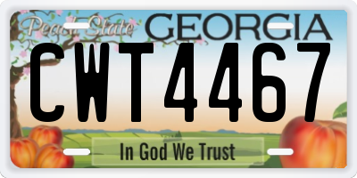 GA license plate CWT4467