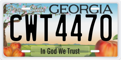 GA license plate CWT4470