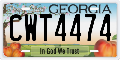 GA license plate CWT4474