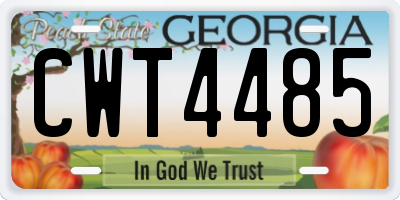 GA license plate CWT4485