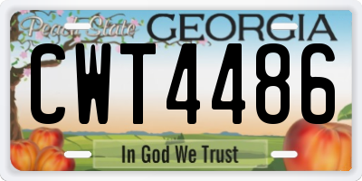 GA license plate CWT4486