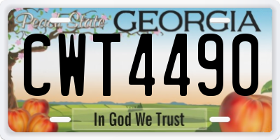 GA license plate CWT4490