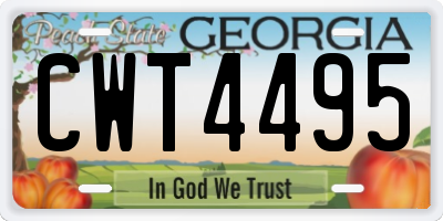 GA license plate CWT4495