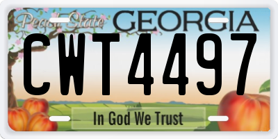 GA license plate CWT4497