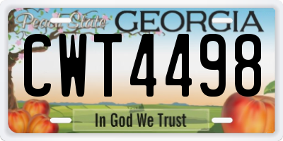 GA license plate CWT4498