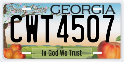 GA license plate CWT4507