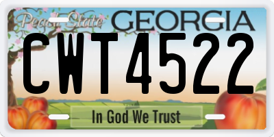 GA license plate CWT4522