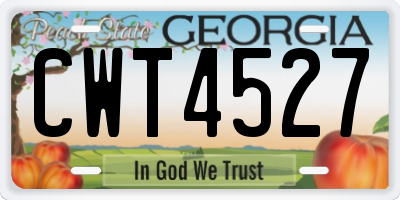 GA license plate CWT4527