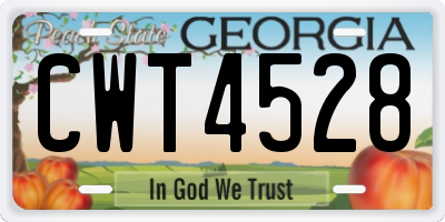 GA license plate CWT4528