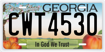 GA license plate CWT4530