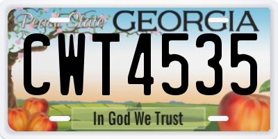 GA license plate CWT4535