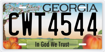 GA license plate CWT4544