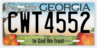 GA license plate CWT4552