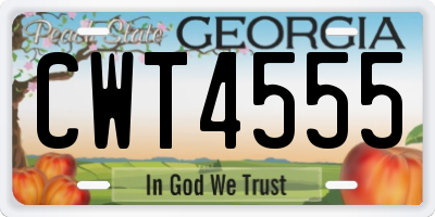 GA license plate CWT4555