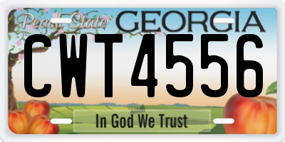 GA license plate CWT4556