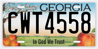 GA license plate CWT4558