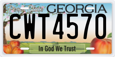 GA license plate CWT4570