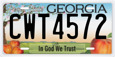 GA license plate CWT4572
