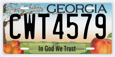 GA license plate CWT4579