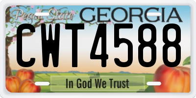 GA license plate CWT4588