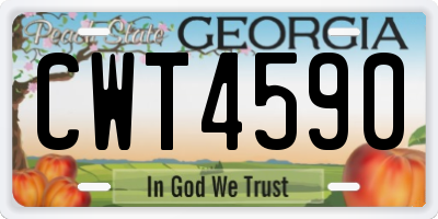 GA license plate CWT4590