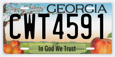 GA license plate CWT4591