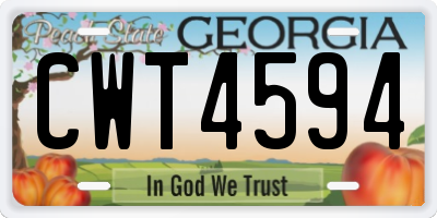 GA license plate CWT4594
