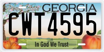 GA license plate CWT4595