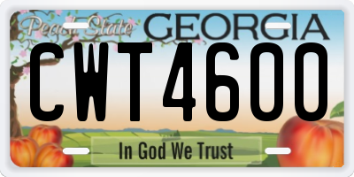 GA license plate CWT4600