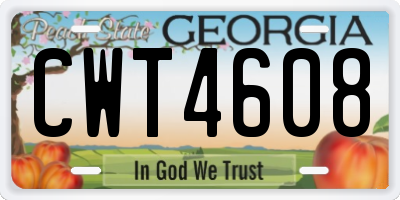 GA license plate CWT4608
