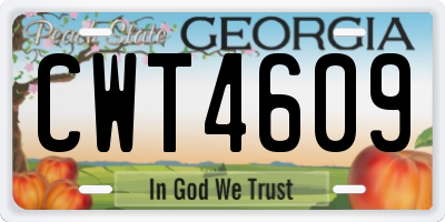GA license plate CWT4609