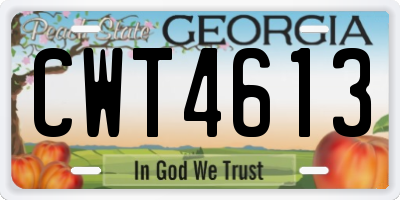 GA license plate CWT4613