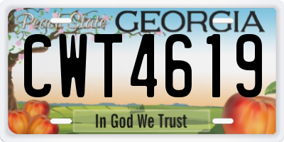 GA license plate CWT4619