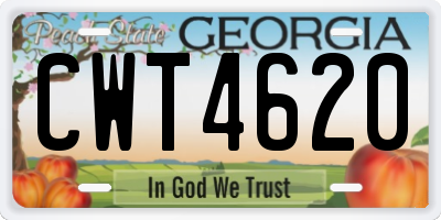 GA license plate CWT4620