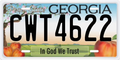 GA license plate CWT4622