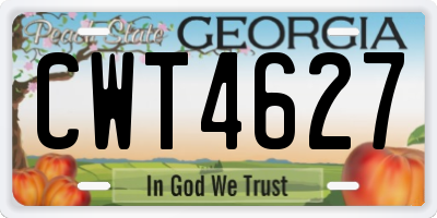 GA license plate CWT4627