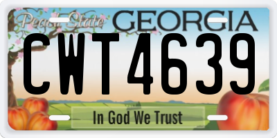 GA license plate CWT4639
