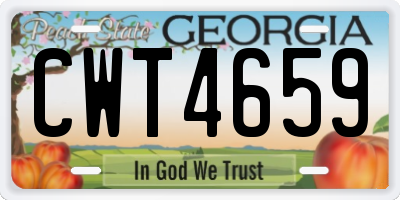GA license plate CWT4659