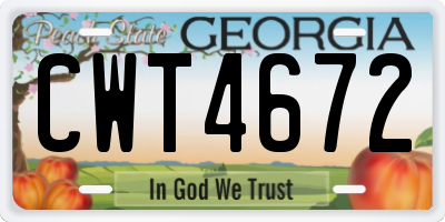 GA license plate CWT4672