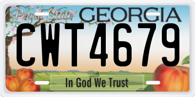 GA license plate CWT4679