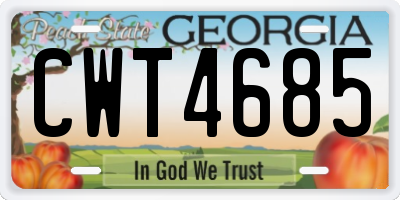 GA license plate CWT4685