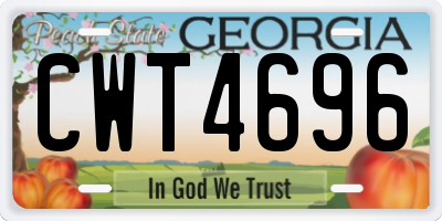 GA license plate CWT4696
