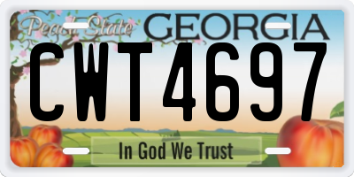 GA license plate CWT4697